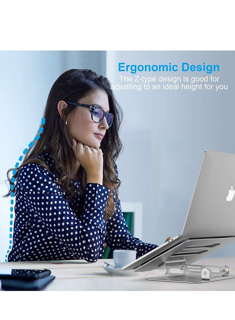 Adjustable Laptop Stand, Ergonomic Aluminum Laptop Mount Stand, Notebook Holder Stand with Heat-Vent, Computer Stand Notebook Aluminum Stand Desk for Laptop Upto - Image 5