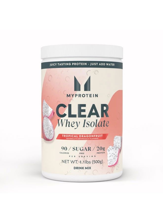 Myprotein Clear Whey Isolate Protein Powder, 1.1 Lb (20 Servings) Tropical Dragonfruit, 20g Protein per Serving, Naturally Flavored Drink Mix, Daily Protein Intake for Superior Performance - Image 1