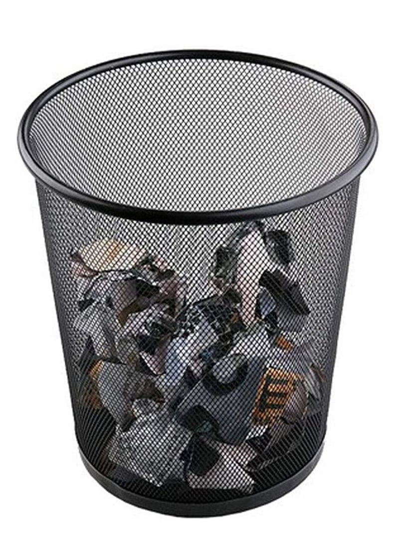 Maxi 6-Piece Metal Mesh Waste Bin Large 18 Litre Capacity Black - Image 2