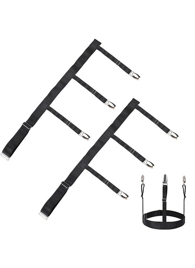 Muyixin Shirt Stays Shirt Stays Holder Straps for Mens Non-slip Adjustable Elastic Shirt Garter with Locking Clamps  - Image 2