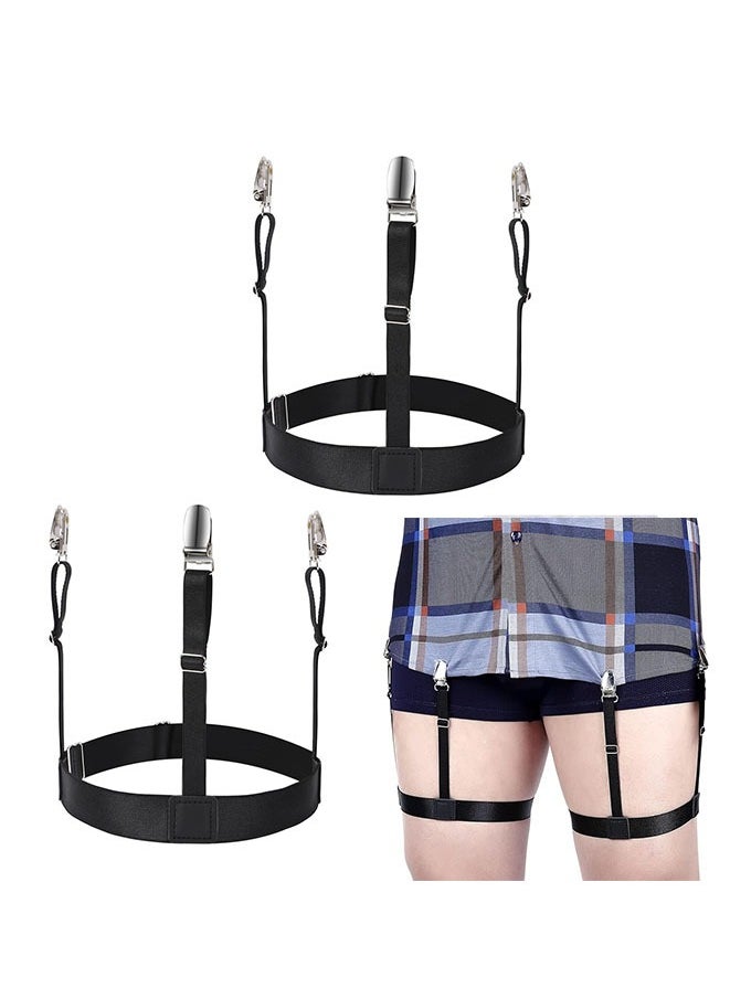 Muyixin Shirt Stays Shirt Stays Holder Straps for Mens Non-slip Adjustable Elastic Shirt Garter with Locking Clamps  - Image 1