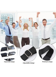 Muyixin Shirt Stays Shirt Stays Holder Straps for Mens Non-slip Adjustable Elastic Shirt Garter with Locking Clamps  - Image 5
