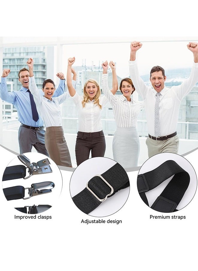 Muyixin Shirt Stays Shirt Stays Holder Straps for Mens Non-slip Adjustable Elastic Shirt Garter with Locking Clamps  - Image 5