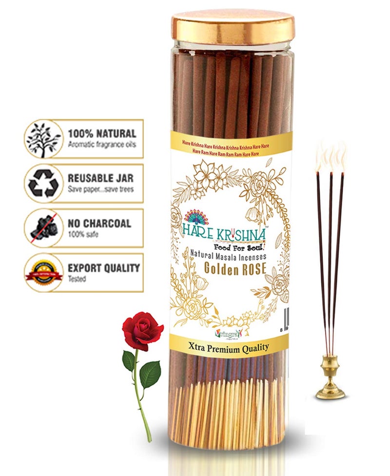 Natural Aroma Rose AgarbattiHare Krishna Food for SoulNatural and Chemical Free Incenses Stick 200 gm Pack of 2 - Image 2