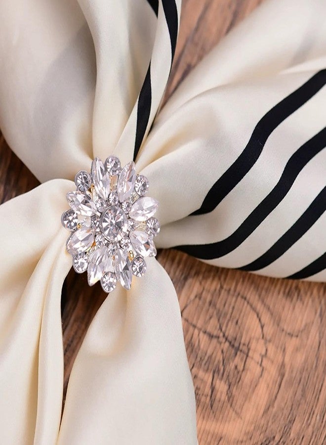 Jerler جيرلر، 10 قطع، 24 مم، أزرار مرصعة بأحجار الراين، زينة كريستالية، أزرار خياطة على الملابس للزينة والمشاريع اليدوية (كريستال فضي، 24 مم/0.94 بوصة) - Image 4