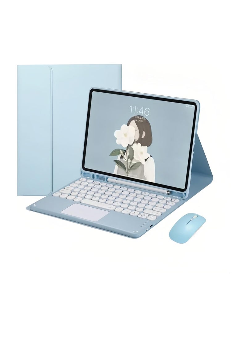 general Keyboard Case for Galaxy Tab S10 FE Plus 13.1-inch 2025 (SM-X620/X620B), Removable Touchpad Keyboard with Pen Holder and Bluetooth Mouse Retro Round Keys Lovely - Image 1