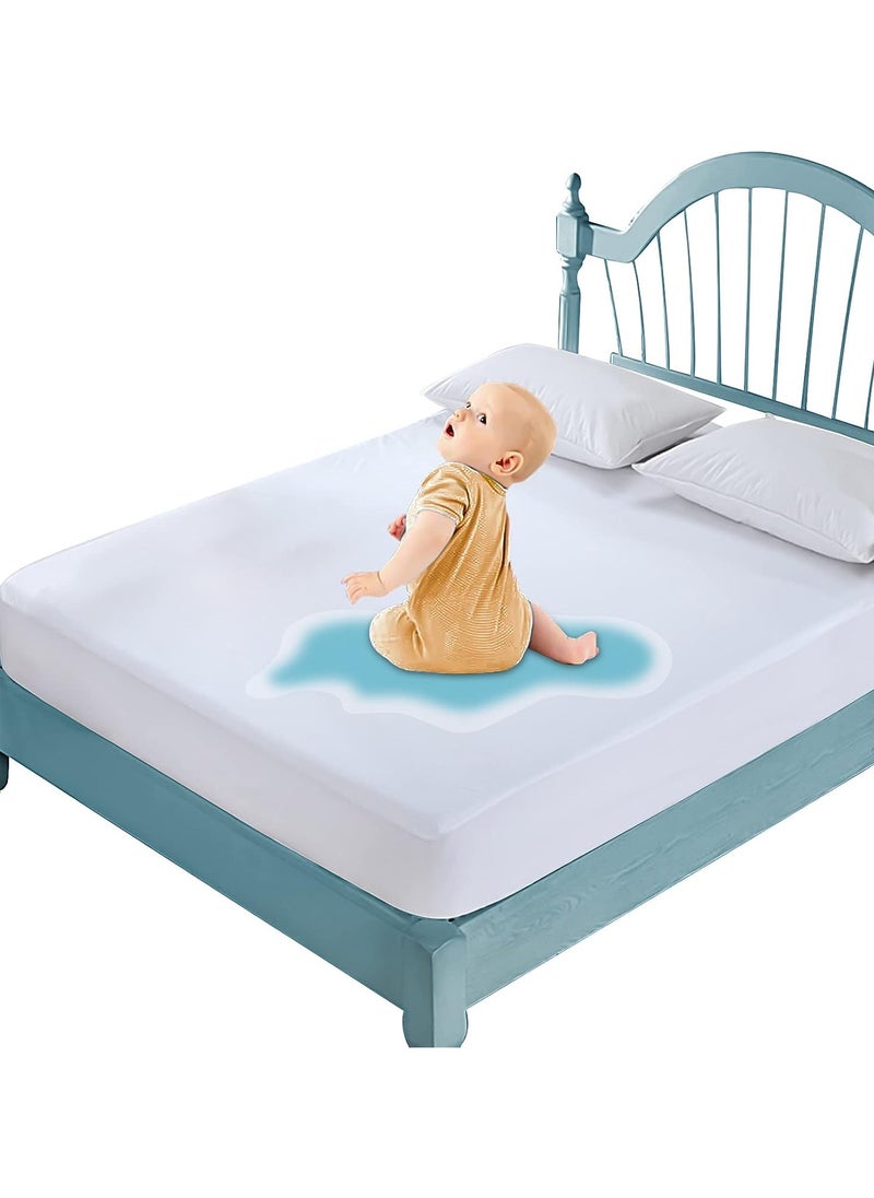 انديغو - Bliss Casa - واقي مرتبة ممتاز مقاوم للماء بنسبة 100% - غطاء وسادة قابل للتنفس، ولا يسبب الحساسية، واقي سرير فائق النعومة - Image 1