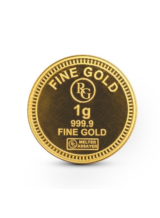 RG REFINERY Rafmoh Bullion 1 Gram 24k Gold Coin with Welcome Little One Design - 1 Gram Gold Coin 24KT 999.9 Purity - Image 3