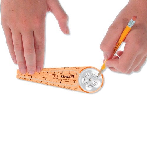 Learning Resources SAFE-T Compass, Orange, Blister Card, Classroom Safety Compass, Geometric Tracer, Ages 8+ - Image 3