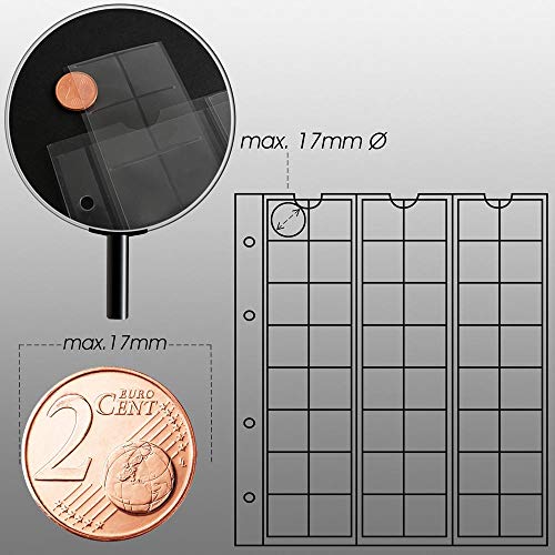 Prophila Collection 10 Numismatic Prophila Coin Sheets, 48 Pockets up to 17 mm Diameter - Image 2