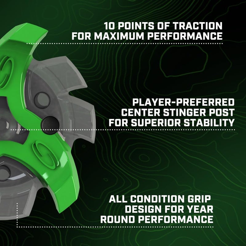 Softspikes Tour Flex Pro Golf Cleats Fast Twist 3.0-18 Replacement Spikes - Green/Charcoal - Also Fits Tri-Lok, Slim-Lok, and Tour Lock Cleat Insert Systems - Image 5