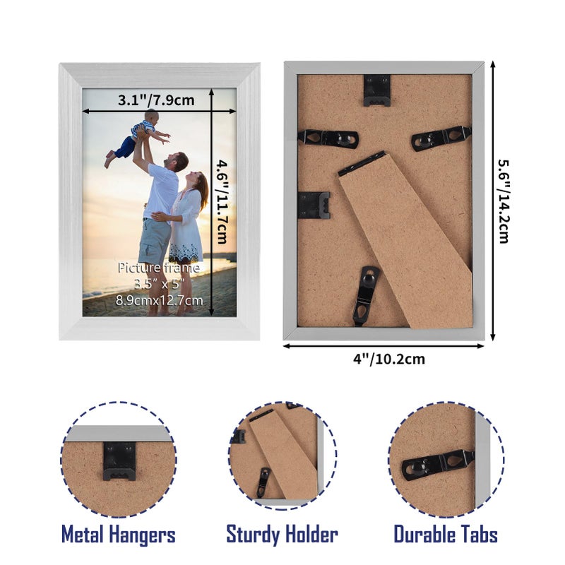 Hoikwo 18 Packs 3.5x5 Silver Multi Picture Frames Set for Family Photos  Artwork  Light weight Bulk 3.5 by 5 Frames Pack for Wall Hanging and Table  Stylish Picture Frames - Image 2
