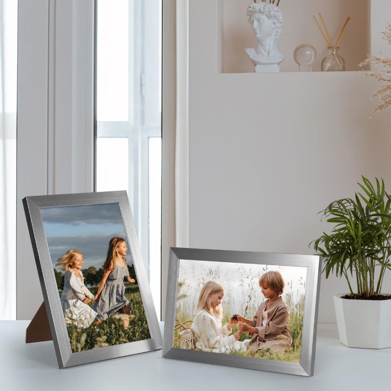 Hoikwo 18 Packs 3.5x5 Silver Multi Picture Frames Set for Family Photos  Artwork  Light weight Bulk 3.5 by 5 Frames Pack for Wall Hanging and Table  Stylish Picture Frames - Image 5