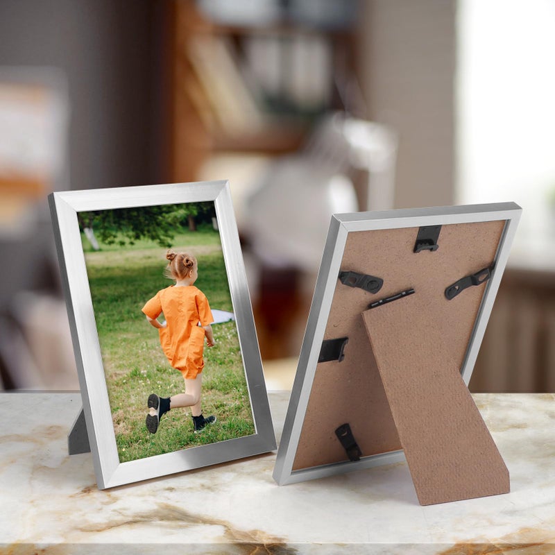 Hoikwo 18 Packs 3.5x5 Silver Multi Picture Frames Set for Family Photos  Artwork  Light weight Bulk 3.5 by 5 Frames Pack for Wall Hanging and Table  Stylish Picture Frames - Image 4