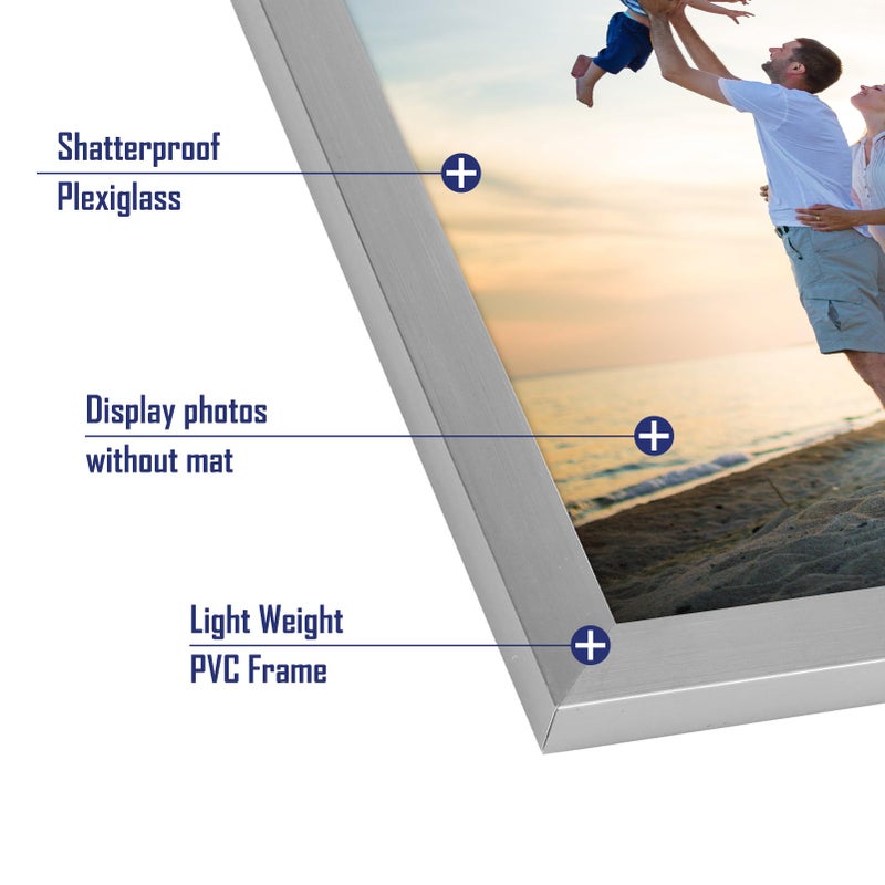 Hoikwo 18 Packs 3.5x5 Silver Multi Picture Frames Set for Family Photos  Artwork  Light weight Bulk 3.5 by 5 Frames Pack for Wall Hanging and Table  Stylish Picture Frames - Image 3