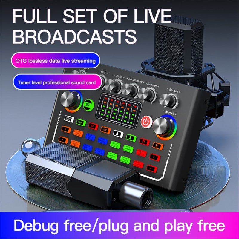 F009 Professional Mixer,Live Streaming Equipment,Podcast Equipment,Supports 3 Live Streaming Phones Working Simultaneously,One Click Noise Reduction,Used For Podcast/Recording/Game/Voice/Video studios - Image 3