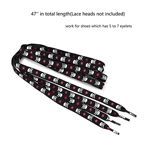 Xiazw 47" Cool Flat Women Men Shoelace Shoe Laces String,2 Pair Pack (Pink) - Image 2