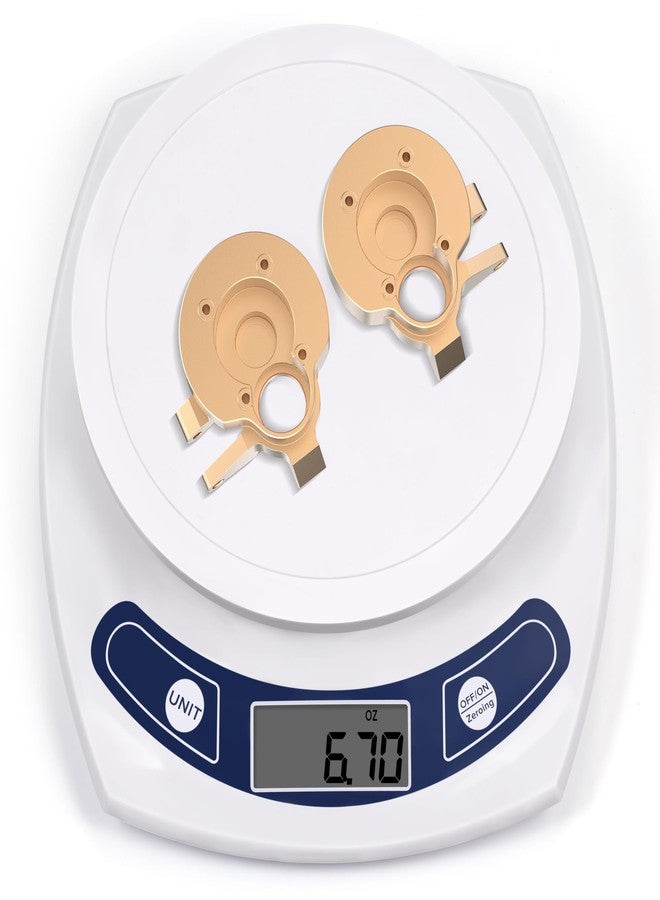 COOWOO Brass RC Steering Knuckles, 6.7oz Inner Portal Covers Front Steering Knuckles Upgrade Parts for 1/10 SCX10 III or Capra UTB10 RC Trucks - Set of 2(Golden) - Image 3