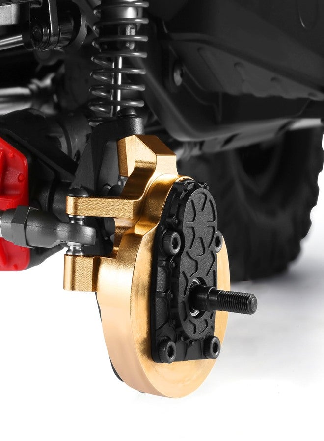 COOWOO Brass RC Steering Knuckles, 6.7oz Inner Portal Covers Front Steering Knuckles Upgrade Parts for 1/10 SCX10 III or Capra UTB10 RC Trucks - Set of 2(Golden) - Image 4