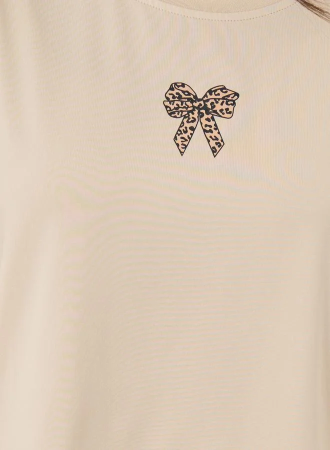 Take Two Take Two Bowknot Printed T-Shirt and Shorts Set