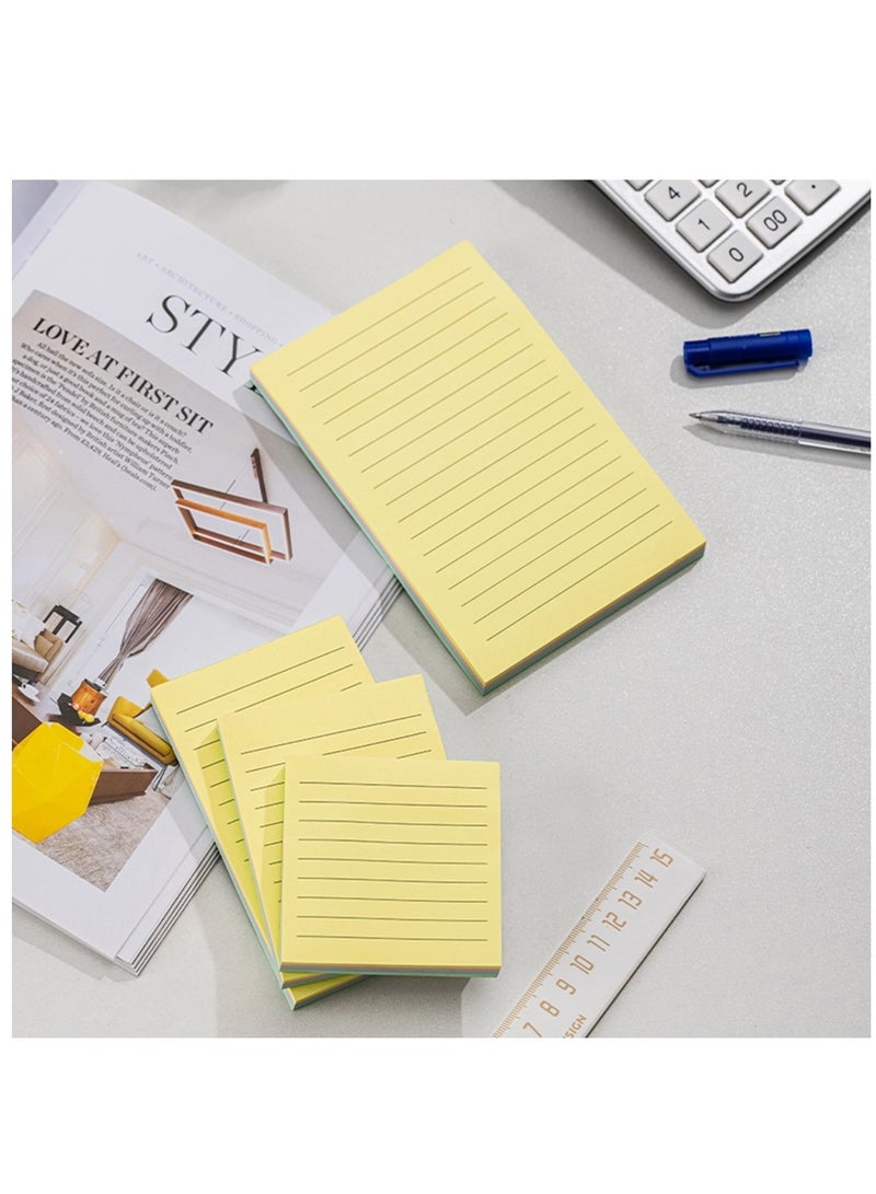 Deli ملاحظات لاصقة مخططة 100 ورقة بألوان باستيل بحجم 4x6 إنش - Image 3