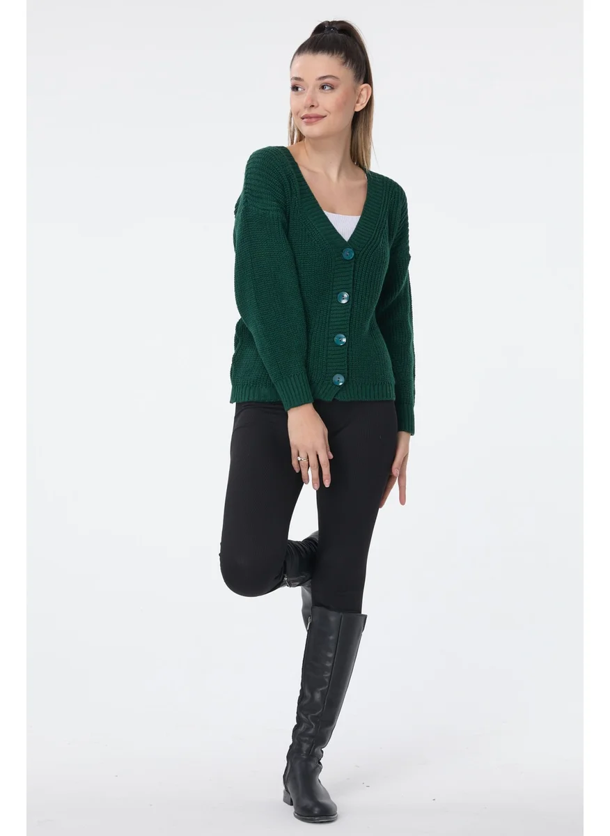 Tofisa 23705-ZUMRUT Knitwear Cardigan