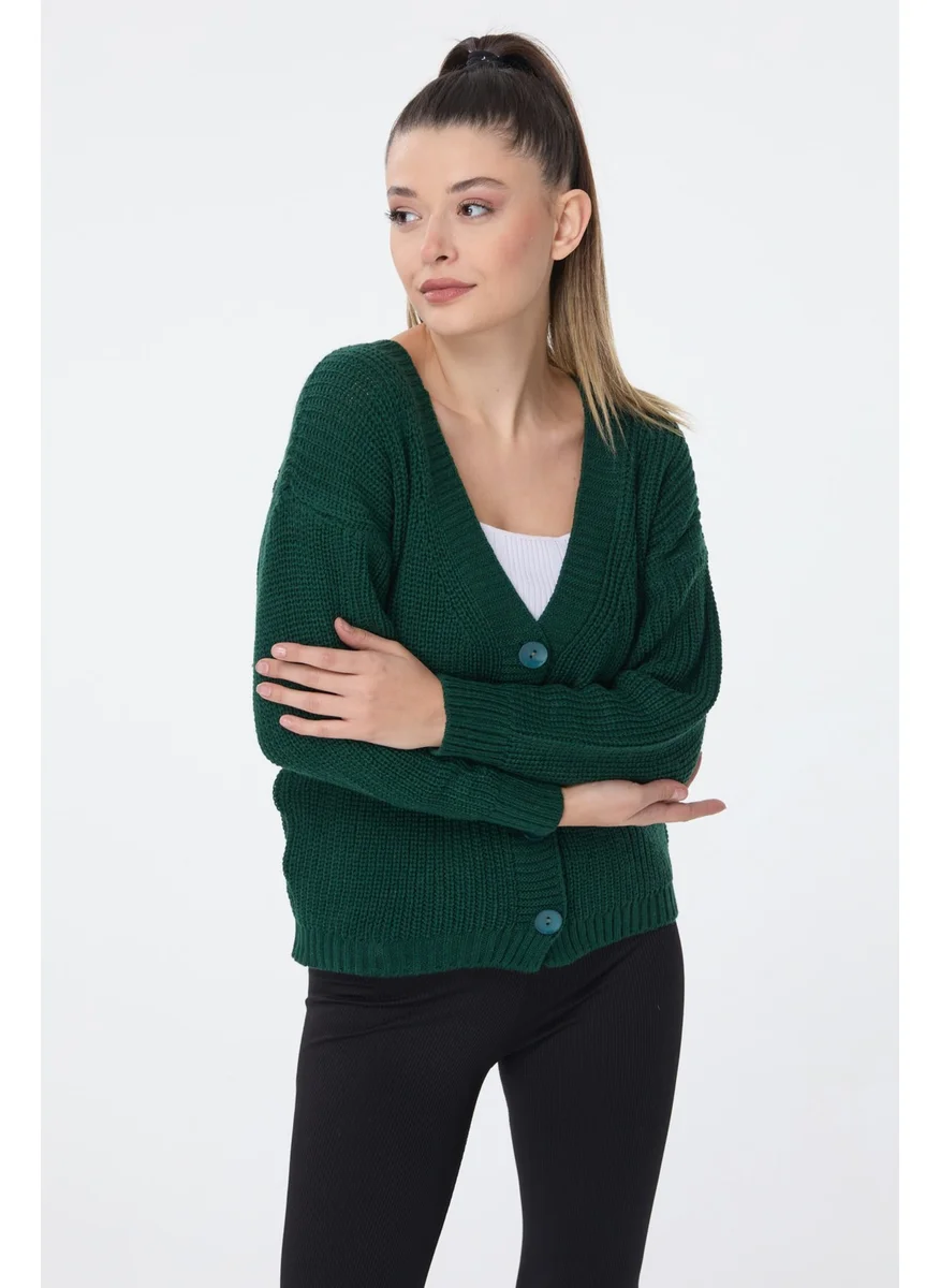 Tofisa 23705-ZUMRUT Knitwear Cardigan