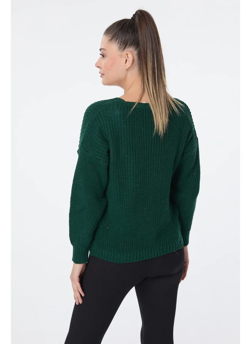 Tofisa 23705-ZUMRUT Knitwear Cardigan