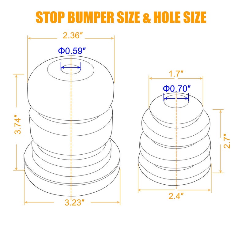 RANSOTO Two Control Arm Bumpers and Two Control Rear Axle Bumpers Replace 15153958 905-208 15039397 Compatible with Chevy Silverado Suburban Avalanche GMC Yukon Bump Stop - Image 2