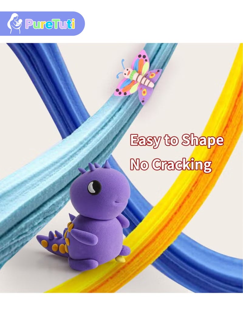 طفل نقي 36 لونًا من البلاستيسين، طين يجف في الهواء، علكة يدوية ناعمة فائقة الخفة، ألعاب طينية تعليمية للأطفال - Image 4