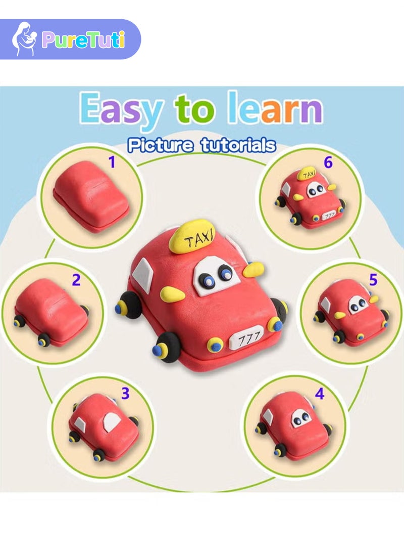 طفل نقي 36 لونًا من البلاستيسين، طين يجف في الهواء، علكة يدوية ناعمة فائقة الخفة، ألعاب طينية تعليمية للأطفال - Image 2