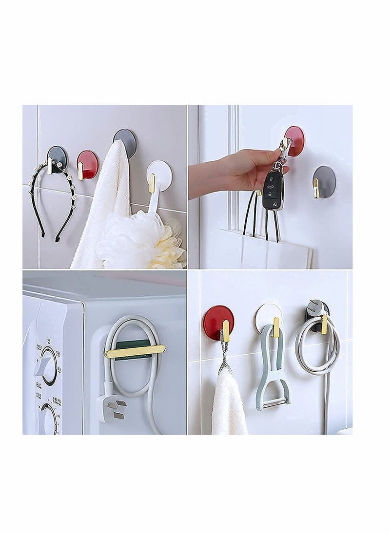 KASTWAVE KASTWAVE Decorative Wall Door Self Adhesive Hanger Hooks Heavy Duty for Hanging Coats Clothes Hat Keys Purse Kitchen Towels Hook Waterproof Shower Room Sticky Hooks for Bathroom Organizer (12 PCS)  - Image 5