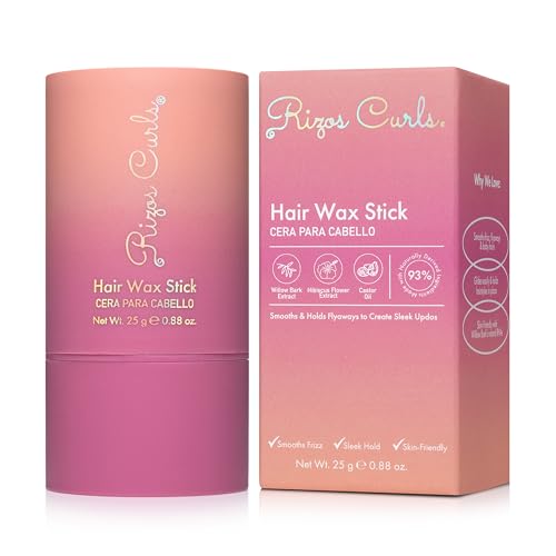 Rizos Curls Hair Wax Stick Tames Flyaways Smooths Edges with Castor Oil for Sleek Style Adds Shine Frizz Control for Every Hair Type Straight Wavy Curly Coily 1a4c Sulfate Paraben Free - Image 1