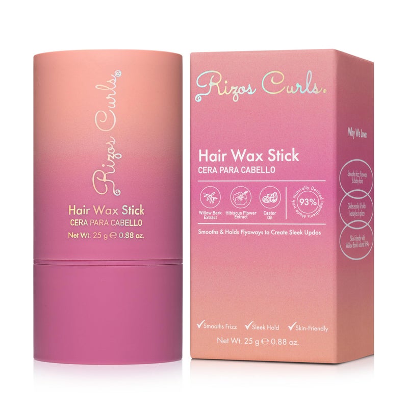 Rizos Curls Hair Wax Stick Tames Flyaways Smooths Edges with Castor Oil for Sleek Style Adds Shine Frizz Control for Every Hair Type Straight Wavy Curly Coily 1a4c Sulfate Paraben Free - Image 3