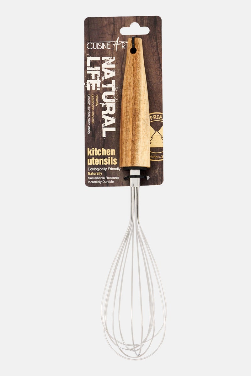 Cuisine Art Whisk With Wood Handle, Beige  - Image 1