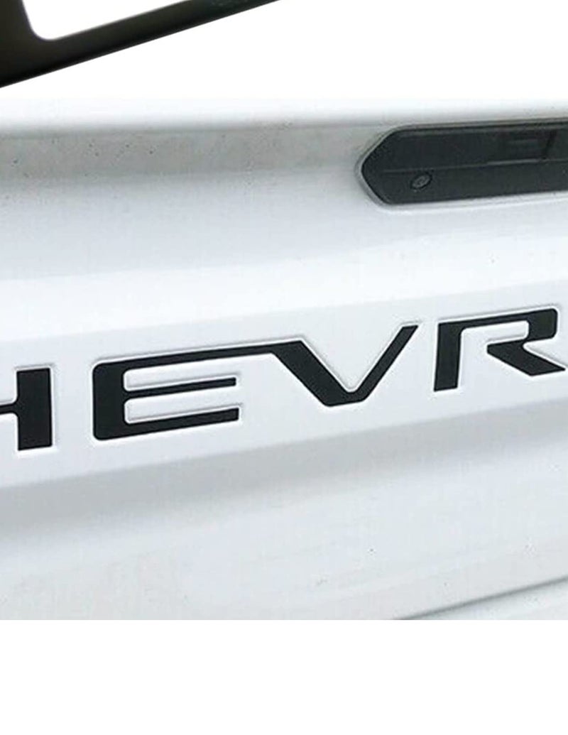 Tailgate Insert Letters Compatible with 2019 2020 2021 2022 2023 2024 Silverado 3D Raised Adhesive Decals Letter Emblem Matte Black