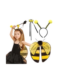 Bumble Bee Costume for Kids Bumblebee Dress Up for Party Supplies with Wings and Headband Carnival Stage Performance Role Playing Toddler Girl Boys