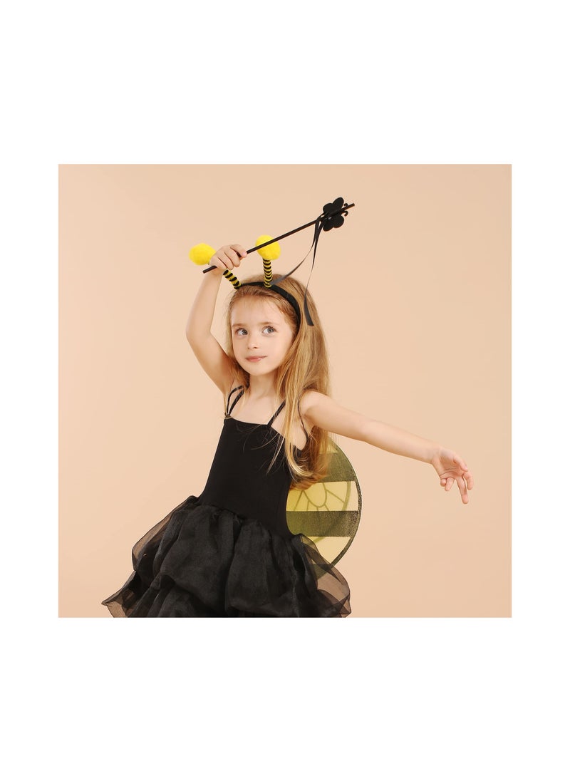 SYOSI - Bumble Bee Costume for Kids Bumblebee Dress Up for Party Supplies with Wings and Headband Carnival Stage Performance Role Playing Toddler Girl Boys - Image 1