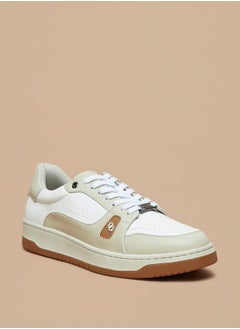 DUCHINI Men's Panelled Lace-Up Low Ankle Sneakers  - Image 1