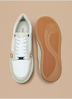DUCHINI Men's Panelled Lace-Up Low Ankle Sneakers  - Image 4
