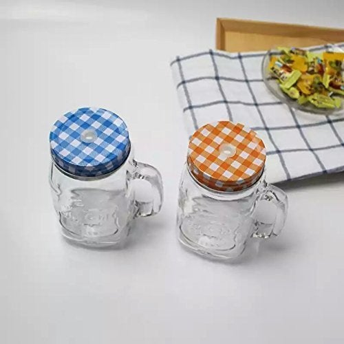 BELARO Glass Mason Jar with Lid Straw Mason Jar with Lid and ReUsable Straw Mugs for Juice Moctail Shakes Drinks with HandleKitchen Glass 450ML Jars 2 - Image 3