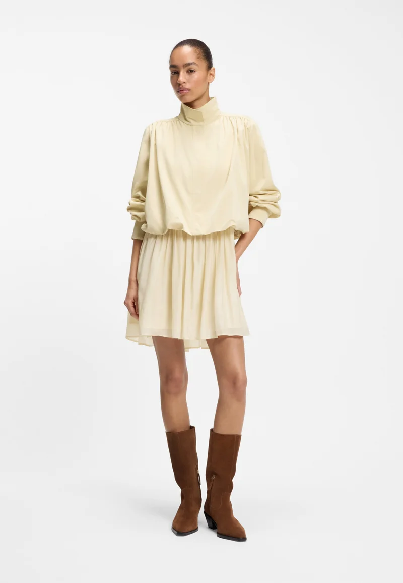 BOSS Light Yellow Relaxed-fit blazer with balloon hem for Women | Best Price UAE