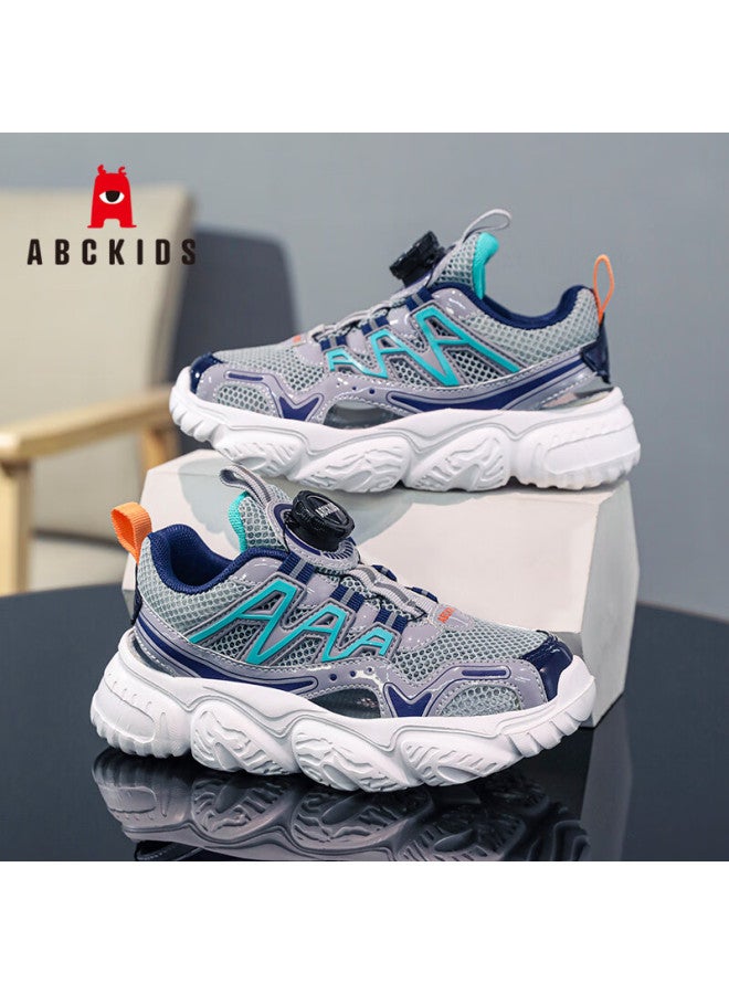 Abc Kids Boys' Shoes, Summer Cage Sandals, Big Kids Running Mesh Breathable Children's Sneakers, 3339py, Gray And Blue, Size 31 - Image 1