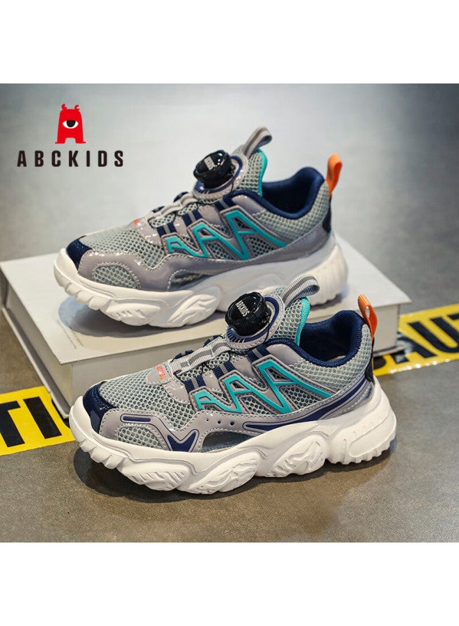 Abc Kids Boys' Shoes, Summer Cage Sandals, Big Kids Running Mesh Breathable Children's Sneakers, 3339py, Gray And Blue, Size 31 - Image 3