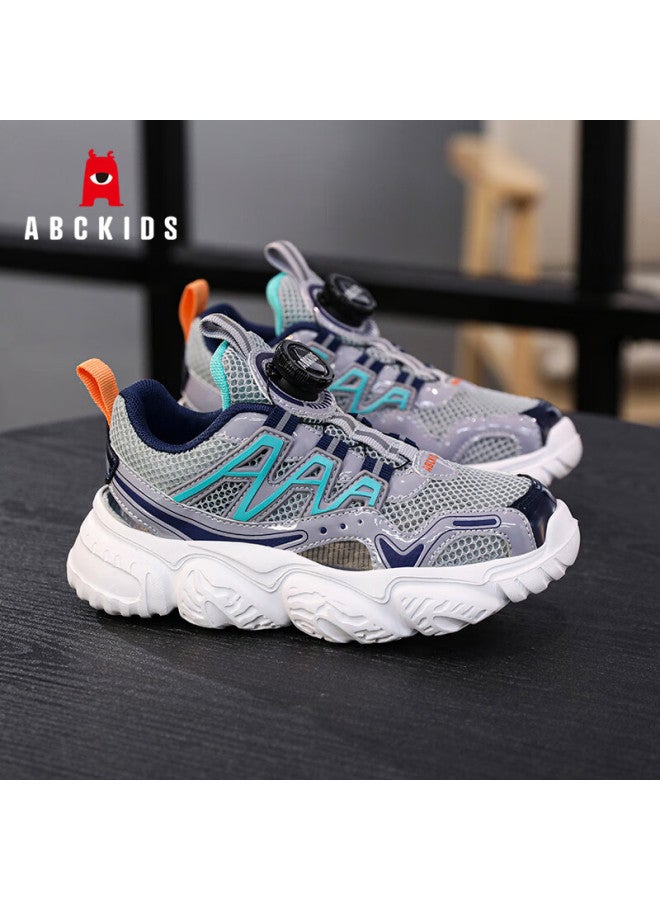 Abc Kids Boys' Shoes, Summer Cage Sandals, Big Kids Running Mesh Breathable Children's Sneakers, 3339py, Gray And Blue, Size 31 - Image 4
