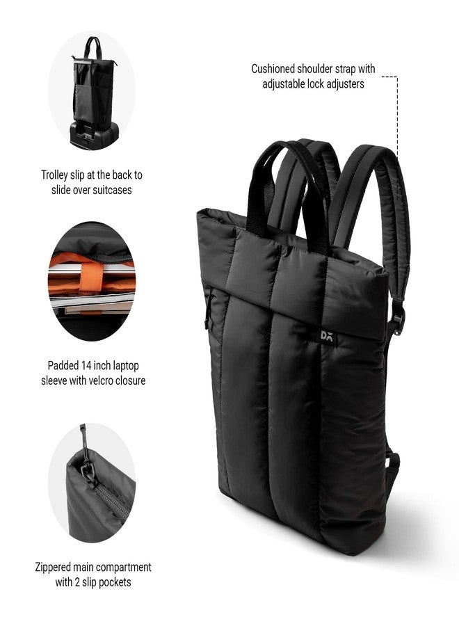 DailyObjects Black Wing Backpack (17L) Bag for Men & Women|Fits 13/14 inch Laptop/Macbook Pro/Air Ipad|Lightweight| Durable Backpack |Padded Straps|Office/Daily Use/Travel/Work|Multi Compartments - Image 2