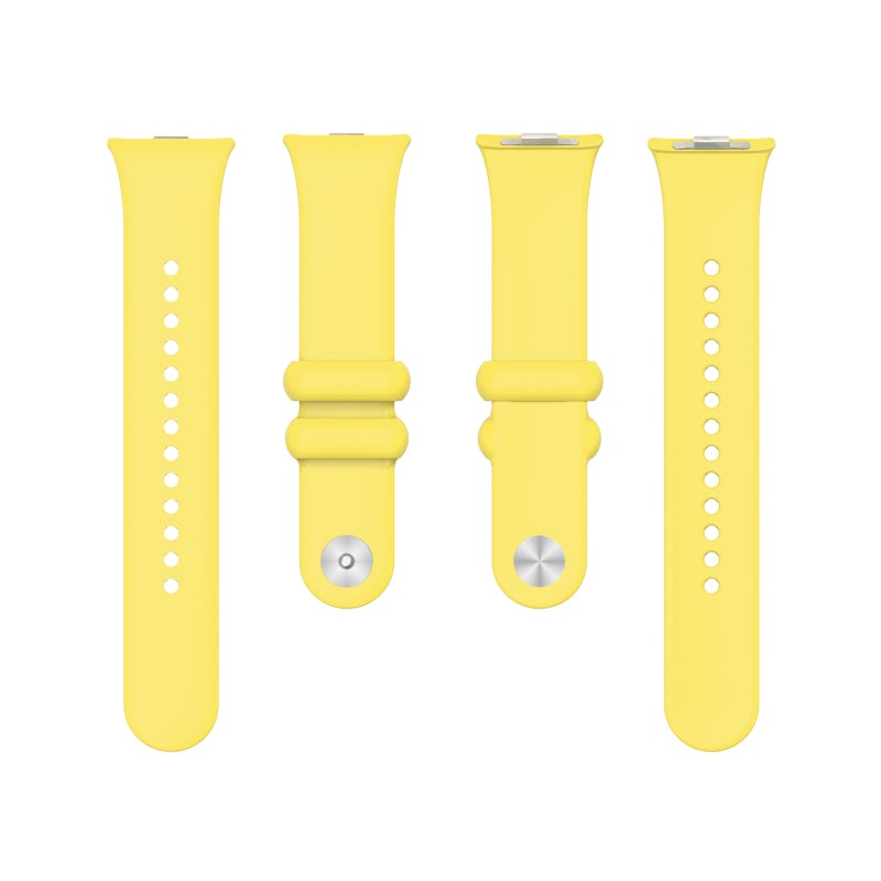 erorex For Xiaomi Smart Band 9 Pro / 8 Pro Solid Color Reverse Buckle Silicone Watch Band(Yellow) - Image 4
