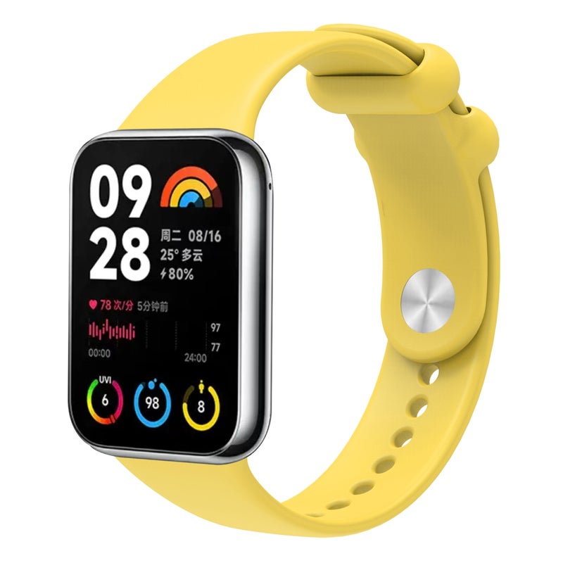 erorex For Xiaomi Smart Band 9 Pro / 8 Pro Solid Color Reverse Buckle Silicone Watch Band(Yellow) - Image 1