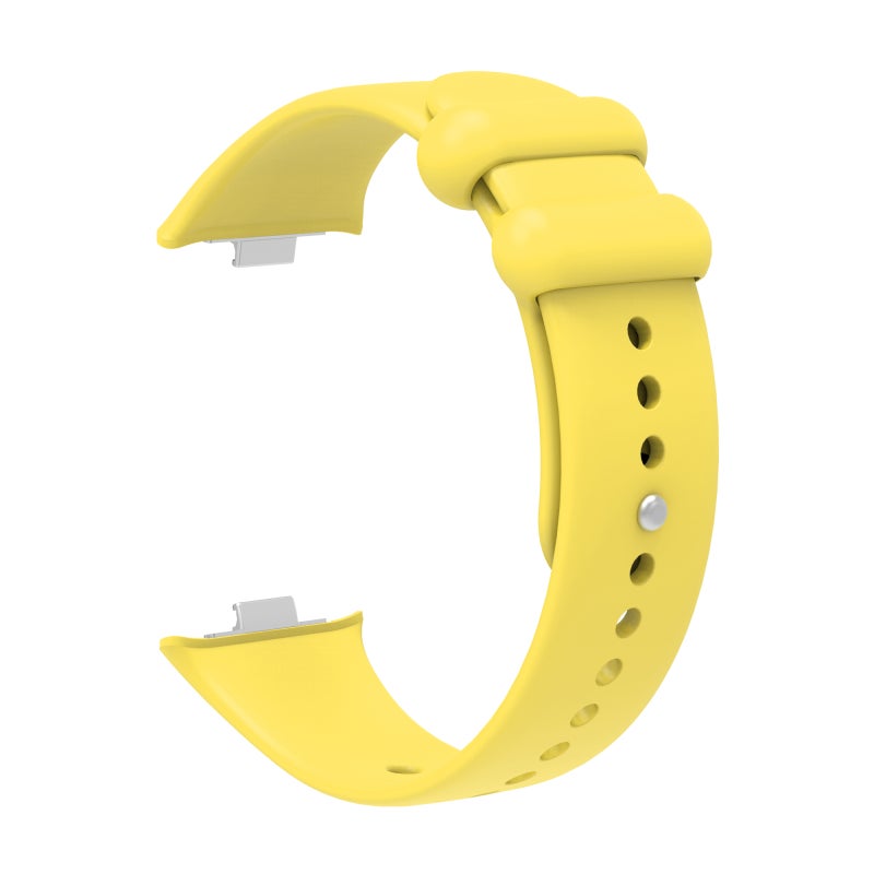 erorex For Xiaomi Smart Band 9 Pro / 8 Pro Solid Color Reverse Buckle Silicone Watch Band(Yellow) - Image 3