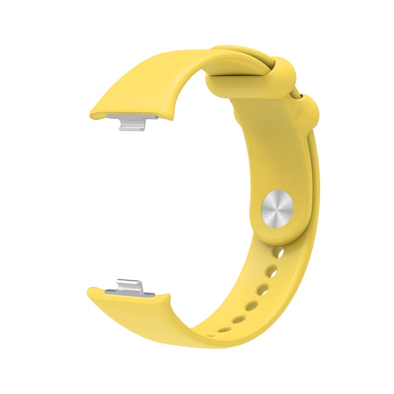 erorex For Xiaomi Smart Band 9 Pro / 8 Pro Solid Color Reverse Buckle Silicone Watch Band(Yellow) - Image 2